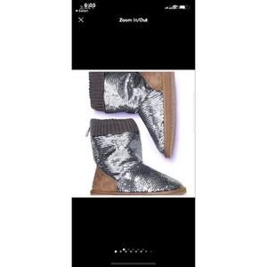 Vs pINK mukluks fur lined sequin boots M y2k htf